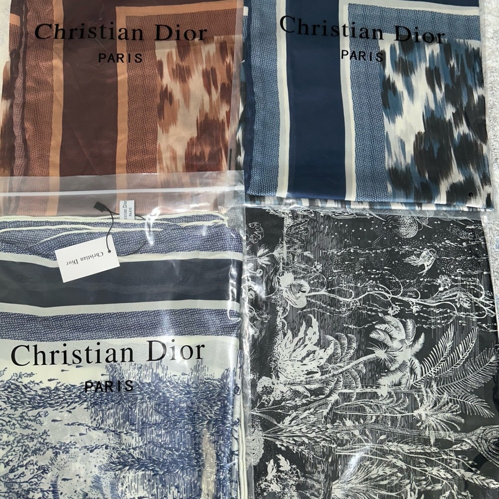3 for $100 Christian Dior Paris Designer scarfs all available 100%silk luxury